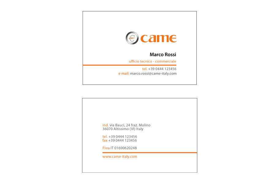 came italy business card