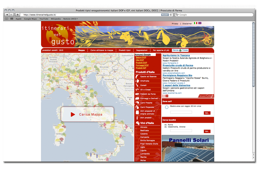 home page itinerari nel gusto
